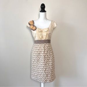 Anthropologie Floreat Appliqué Sheath Dress